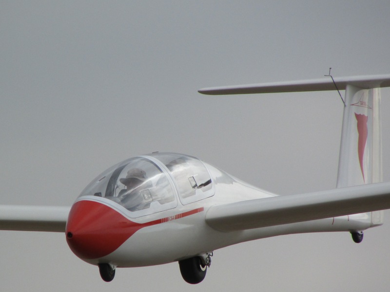 Grob on short final, February 2015